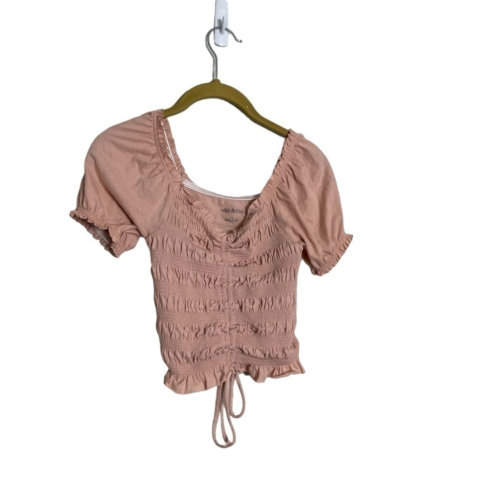Wild Fable Light Pink Ruched Crop Top XS